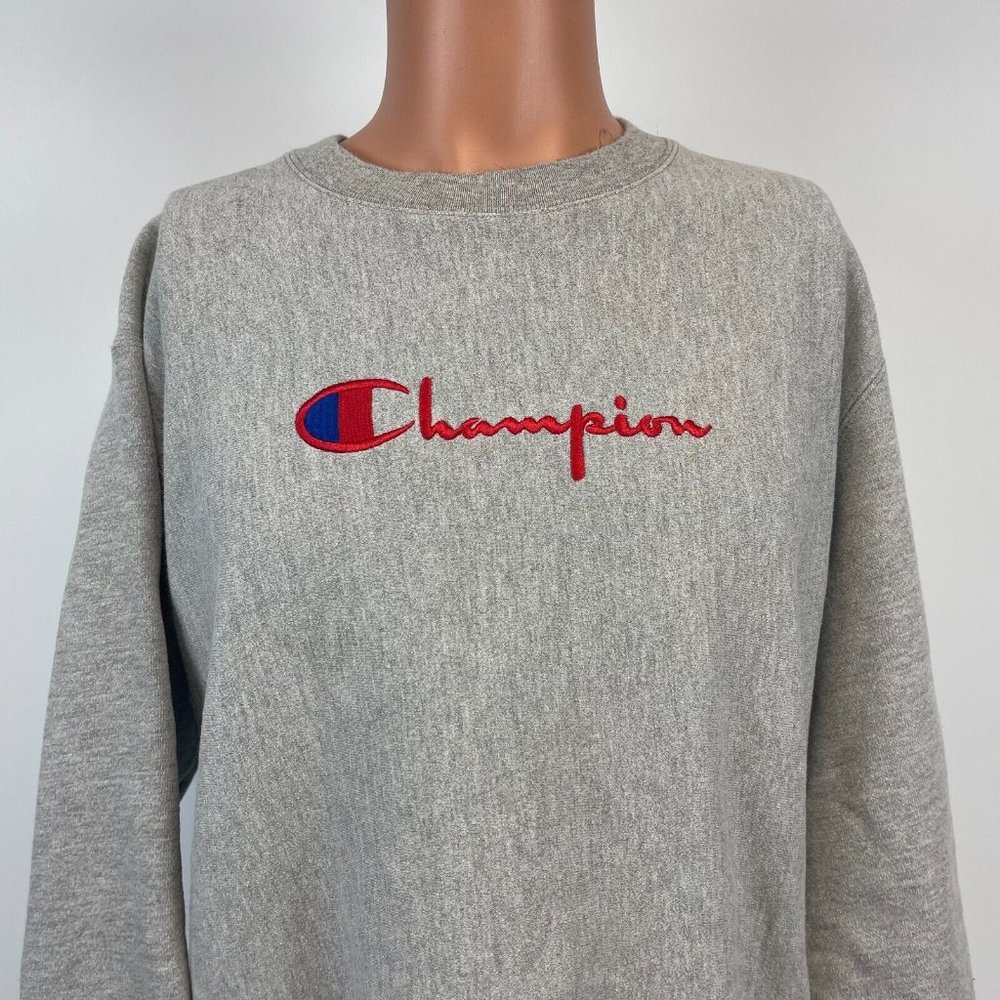 Champion Script Logo Double Sided Reverse Weave C… - image 1